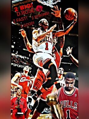 NEW! DERRICK ROSE CHICAGO BULLS OLD SCHOOL 8.5x11 ULTRA GLOSSY ART POSTERS